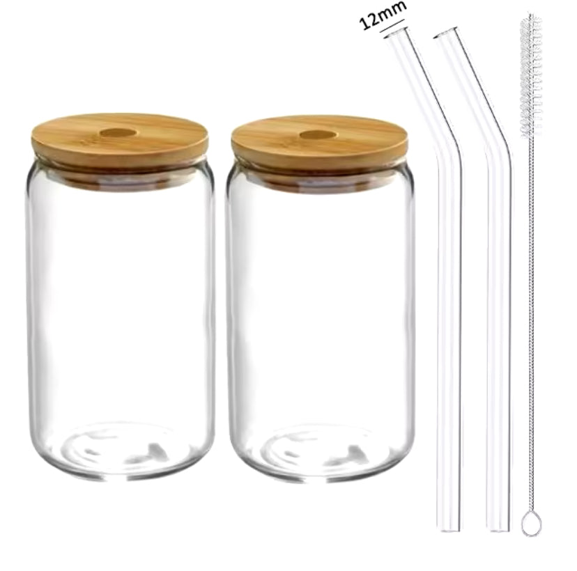 Verres Coniques et Couvercle en Bambou avec Paille