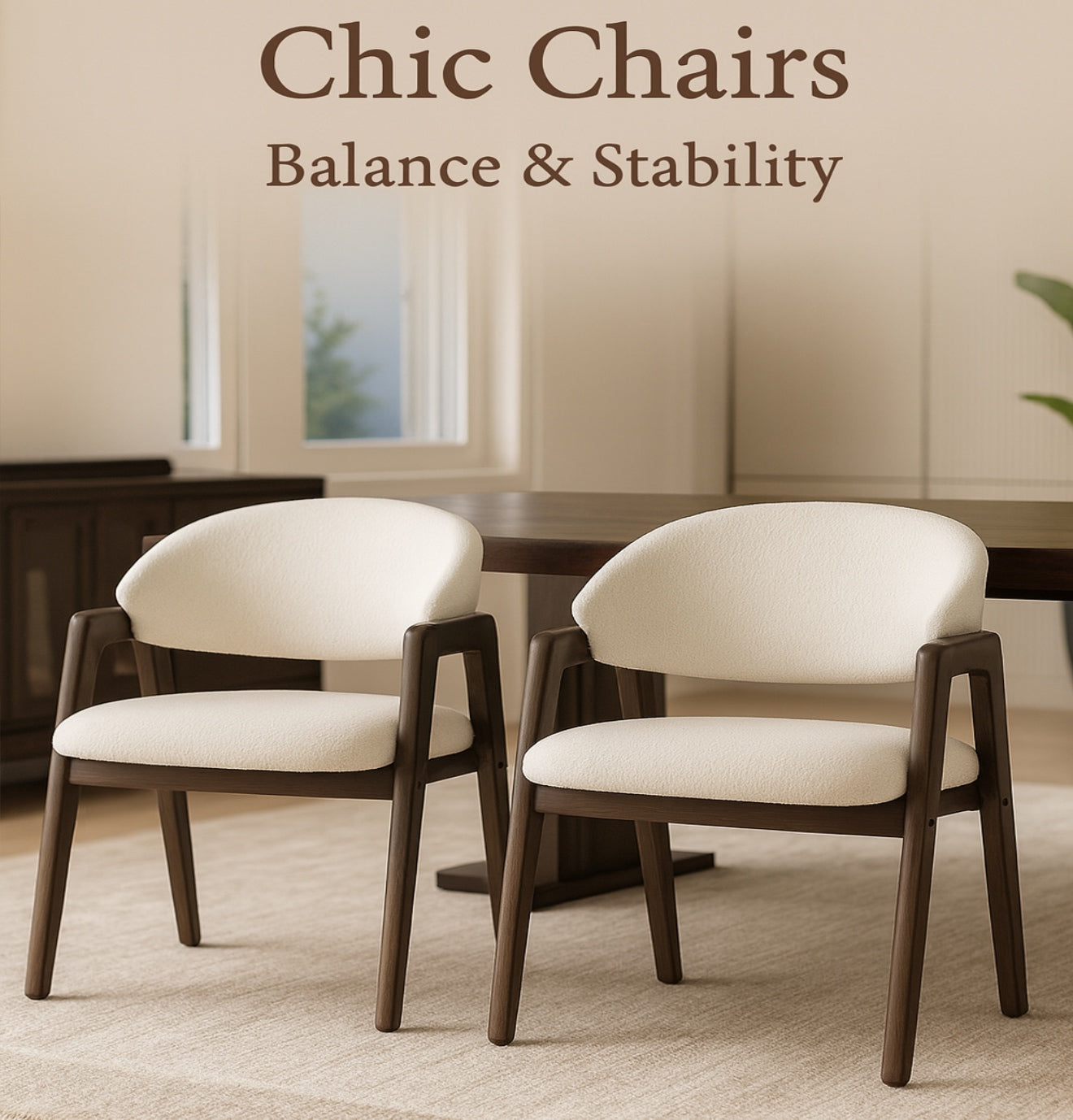 2 Chaises Montaigne Bois & Bouclé