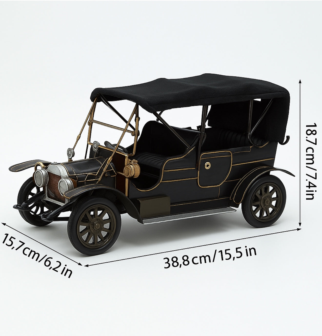 Voiture Classique Américaine Vintage en Métal – Pièce de Collection Unique