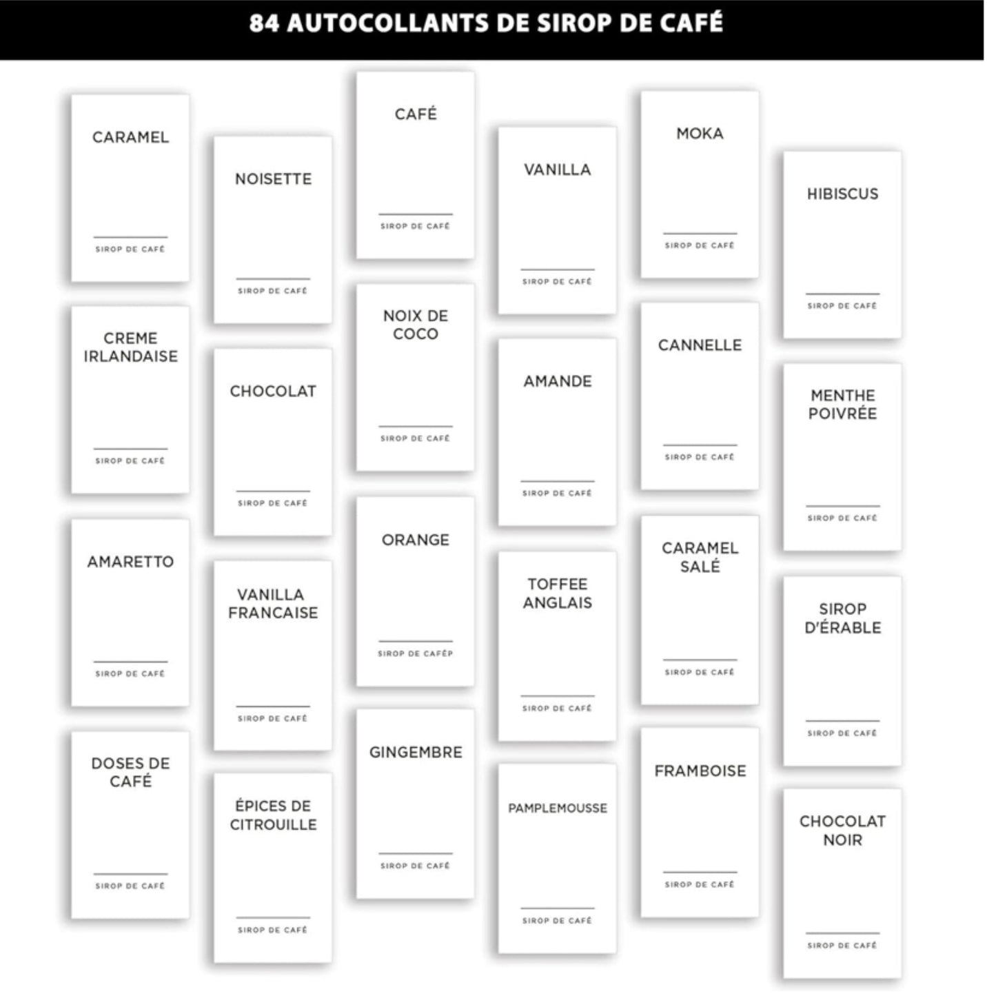 Pack of 84 Water Resistant Labels
