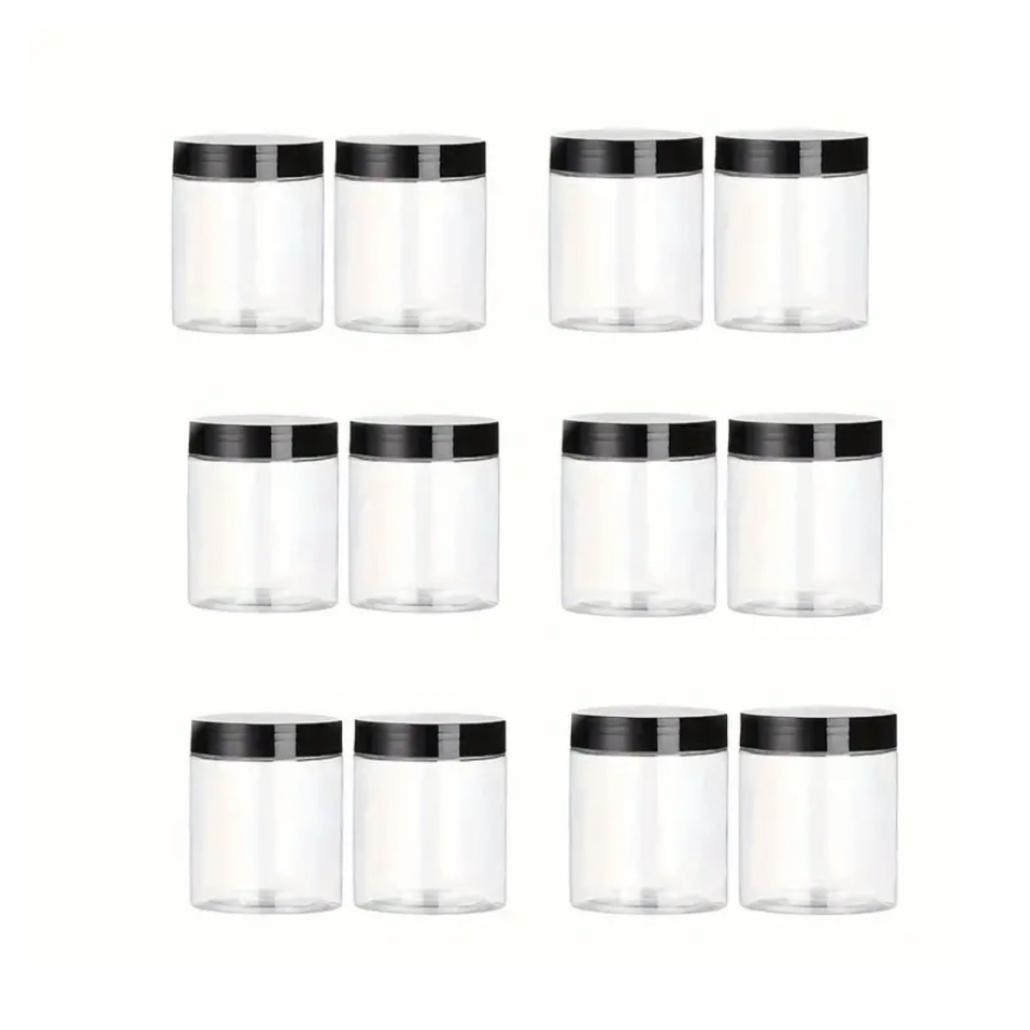 Lots of 10 Acrylic Pots with Black Lid