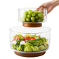 Salad & Fruit Bowl in Glass and Wood