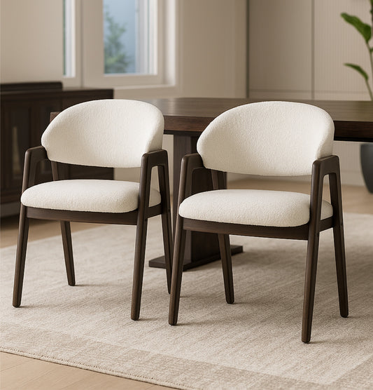 2 Chaises Montaigne Bois & Bouclé