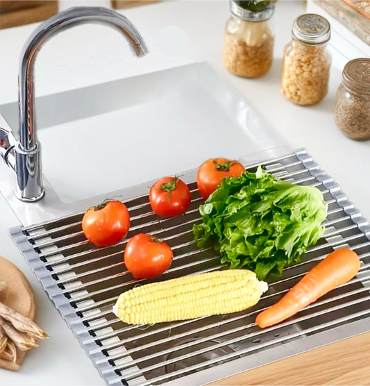 Égouttoir à Vaisselle en Acier Inoxydable – Design Extensible et Pliable
