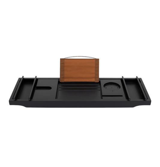 Plateau de Bain Extensible en Bambou Noir – Luxe & Sérénité
