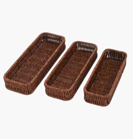 Panier de Rangement en Rotin Tissé