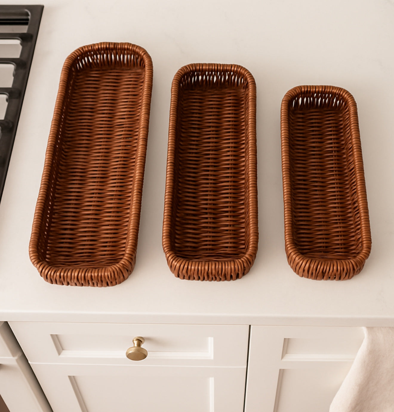 Panier de Rangement en Rotin Tissé