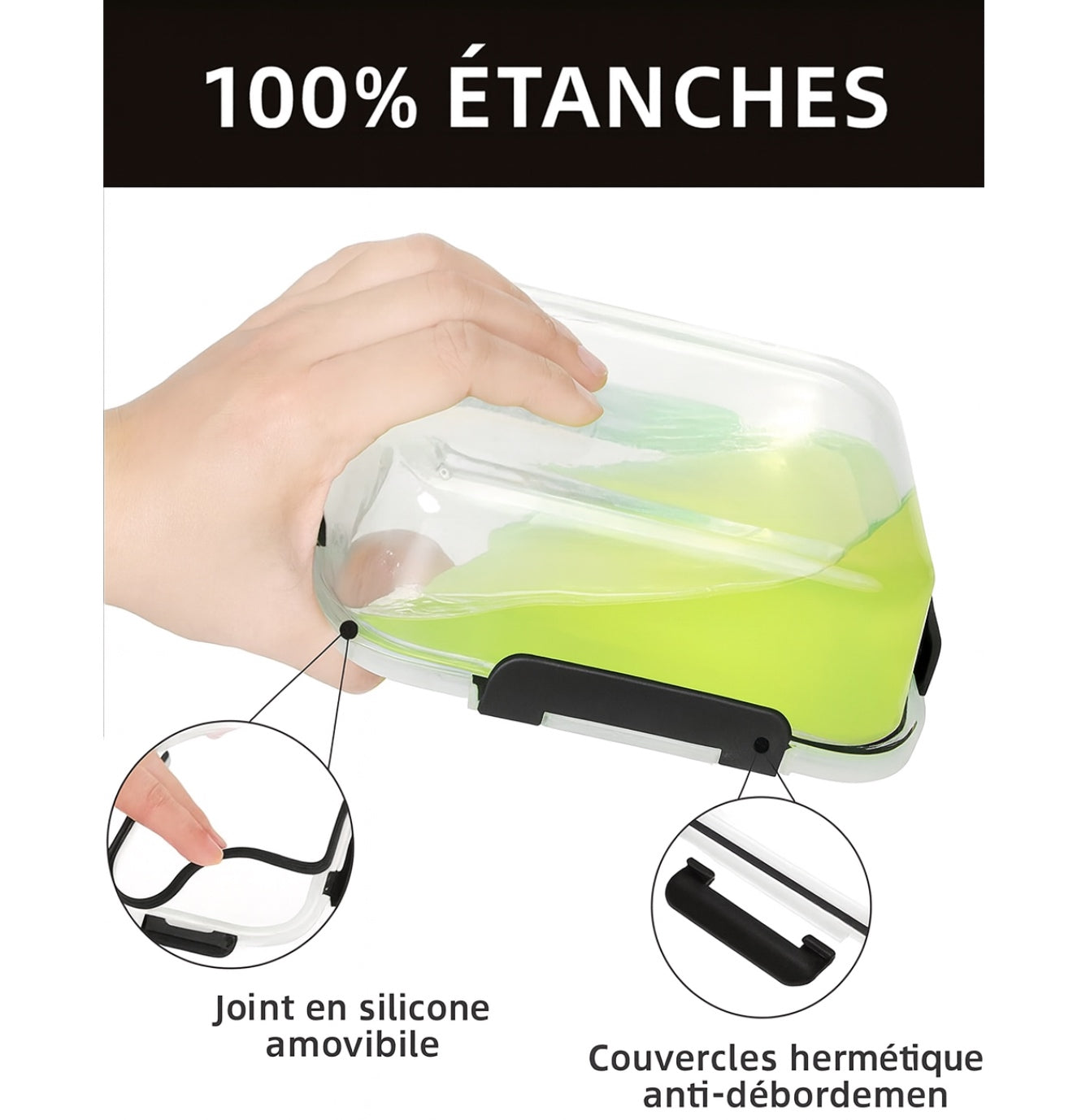 Lot de 12 boîtes de conservation en verre avec couvercles hermétiques